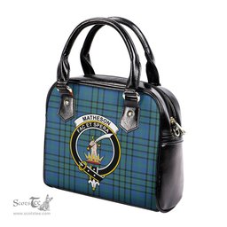 Scottish Matheson Hunting Ancient Tartan Shoulder Handbags with Family Crest Scottish Plaid Tartan Plaid - ScotsTee - scotstee.com