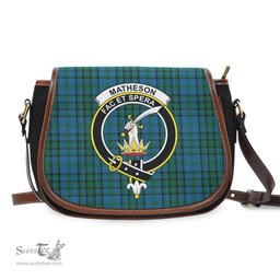 Scottish Matheson Hunting Tartan Saddle Crossbody Bag with Family Crest Scottish Plaid Tartan Plaid - ScotsTee - scotstee.com