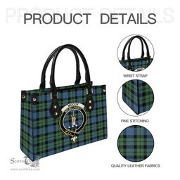 Scottish McCoy Ancient Tartan Leather Bag for Women with Family Crest Scottish Plaid Tartan Plaid - ScotsTee - scotstee.com