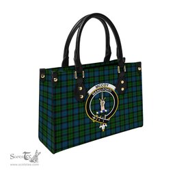 Scottish McCoy Tartan Leather Bag for Women with Family Crest Scottish Plaid Tartan Plaid - ScotsTee - scotstee.com