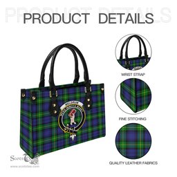 Scottish Meldrum Tartan Leather Bag for Women with Family Crest Scottish Plaid Tartan Plaid - ScotsTee - scotstee.com