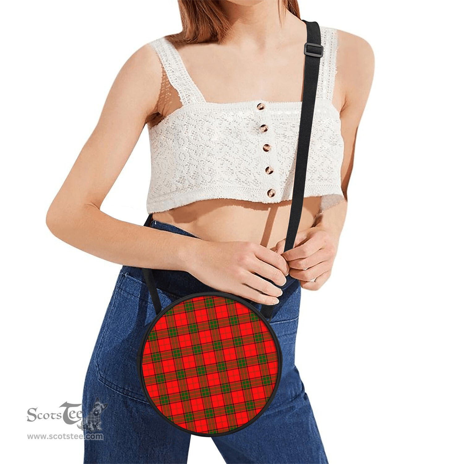 Scottish Maxwell Modern Tartan Round Crossbody Bags - Round Purse Scottish Plaid Tartan Plaid - ScotsTee - scotstee.com