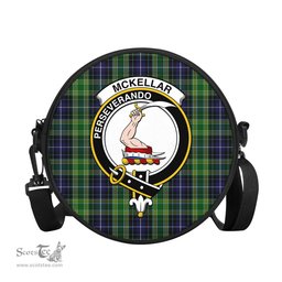 Scottish McKellar Tartan Round Crossbody Bags - Round Purse with Family Crest Scottish Plaid Tartan Plaid - ScotsTee - scotstee.com
