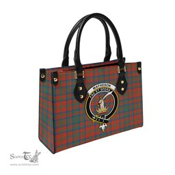 Scottish Matheson Ancient Tartan Leather Bag for Women with Family Crest Scottish Plaid Tartan Plaid - ScotsTee - scotstee.com