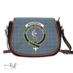 Scottish McKerrell of Hillhouse Dress Tartan Saddle Crossbody Bag with Family Crest Scottish Plaid Tartan Plaid - ScotsTee - scotstee.com