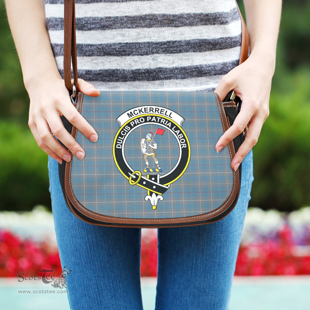 Scottish McKerrell of Hillhouse Dress Tartan Saddle Crossbody Bag with Family Crest Scottish Plaid Tartan Plaid - ScotsTee - scotstee.com