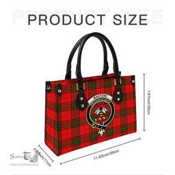 Scottish Maxtone Tartan Leather Bag for Women with Family Crest Scottish Plaid Tartan Plaid - ScotsTee - scotstee.com