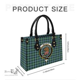 Scottish Melville Ancient Tartan Leather Bag for Women with Family Crest Scottish Plaid Tartan Plaid - ScotsTee - scotstee.com