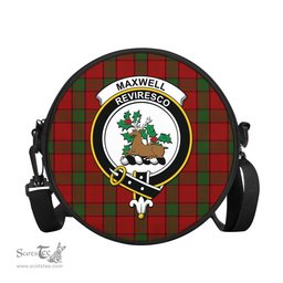 Scottish Maxwell Tartan Round Crossbody Bags - Round Purse with Family Crest Scottish Plaid Tartan Plaid - ScotsTee - scotstee.com