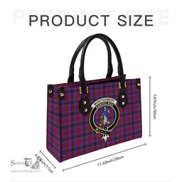 Scottish Montgomery Modern Tartan Leather Bag for Women with Family Crest Scottish Plaid Tartan Plaid - ScotsTee - scotstee.com