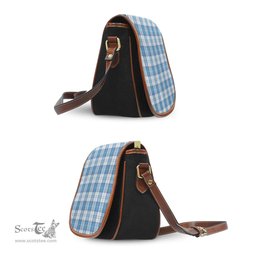 Scottish Menzies Dress Blue and White Tartan Saddle Crossbody Bag Scottish Plaid Tartan Plaid - ScotsTee - scotstee.com