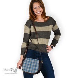 Scottish Menzies Dress Blue and White Tartan Saddle Crossbody Bag Scottish Plaid Tartan Plaid - ScotsTee - scotstee.com