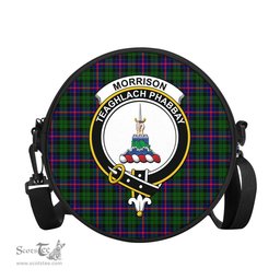 Scottish Morrison Modern Tartan Round Crossbody Bags - Round Purse with Family Crest Scottish Plaid Tartan Plaid - ScotsTee - scotstee.com