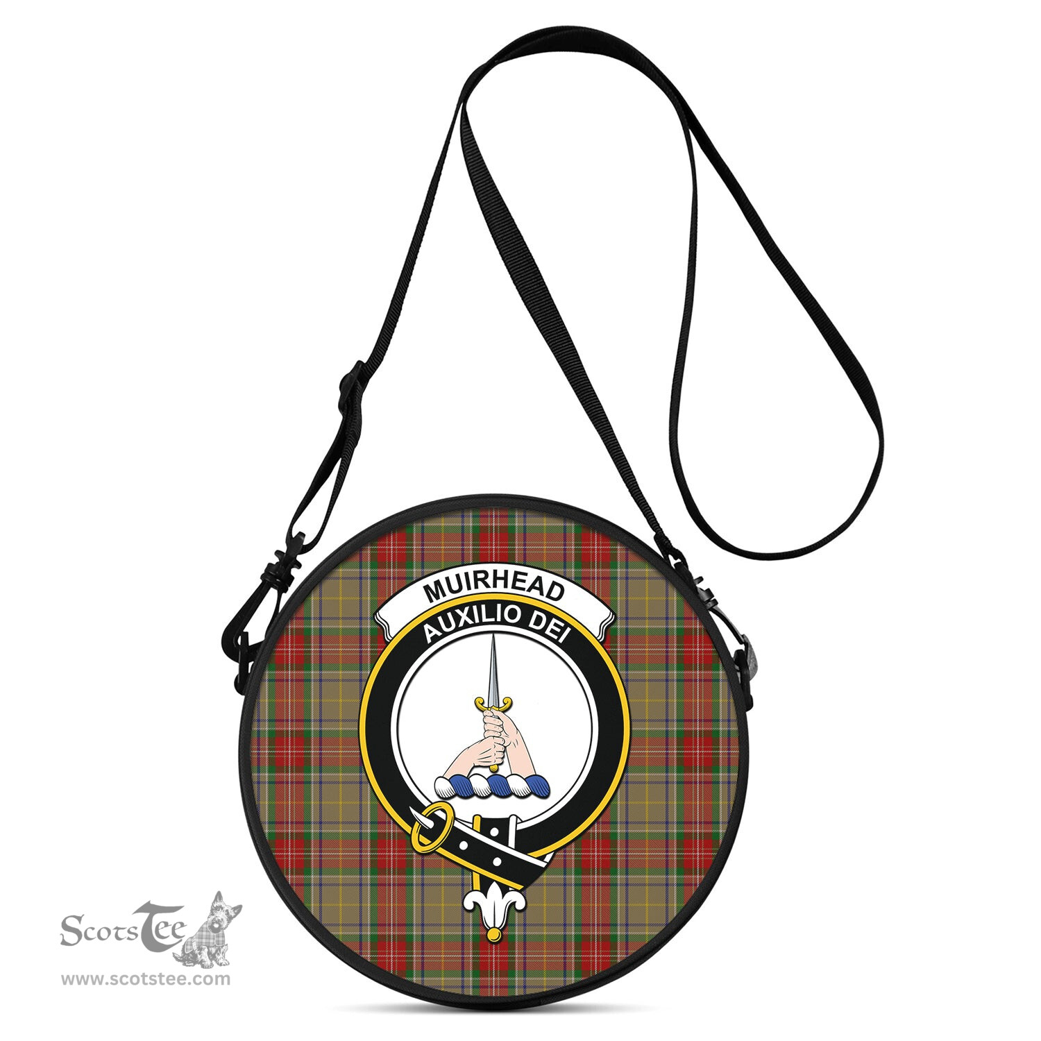 Scottish Muirhead Old Tartan Round Crossbody Bags - Round Purse with Family Crest Scottish Plaid Tartan Plaid - ScotsTee - scotstee.com