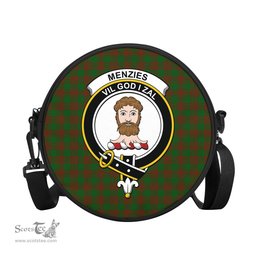 Scottish Menzies Tartan Round Crossbody Bags - Round Purse with Family Crest Scottish Plaid Tartan Plaid - ScotsTee - scotstee.com