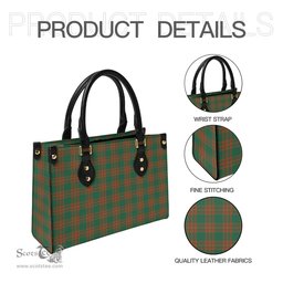 Scottish Menzies Green Ancient Tartan Leather Bag for Women Scottish Plaid Tartan Plaid - ScotsTee - scotstee.com