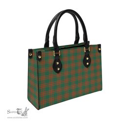 Scottish Menzies Green Ancient Tartan Leather Bag for Women Scottish Plaid Tartan Plaid - ScotsTee - scotstee.com