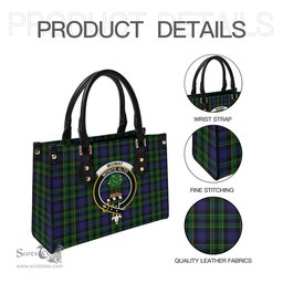 Scottish Mowat Tartan Leather Bag for Women with Family Crest Scottish Plaid Tartan Plaid - ScotsTee - scotstee.com