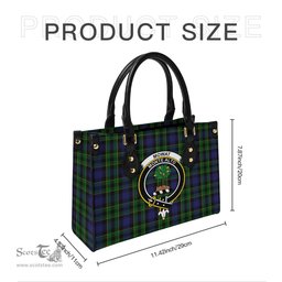 Scottish Mowat Tartan Leather Bag for Women with Family Crest Scottish Plaid Tartan Plaid - ScotsTee - scotstee.com
