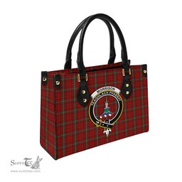 Scottish Morrison Ancient Tartan Leather Bag for Women with Family Crest Scottish Plaid Tartan Plaid - ScotsTee - scotstee.com