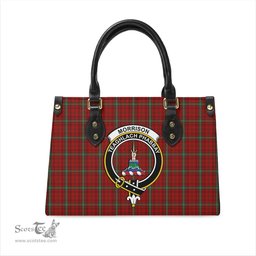 Scottish Morrison Ancient Tartan Leather Bag for Women with Family Crest Scottish Plaid Tartan Plaid - ScotsTee - scotstee.com