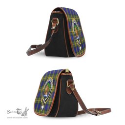 Scottish Moore Tartan Saddle Crossbody Bag with Family Crest Scottish Plaid Tartan Plaid - ScotsTee - scotstee.com