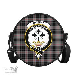 Scottish Moffat Modern Tartan Round Crossbody Bags - Round Purse with Family Crest Scottish Plaid Tartan Plaid - ScotsTee - scotstee.com