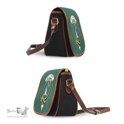 Scottish Montgomery Tartan Saddle Crossbody Bag with Family Crest Scottish Plaid Tartan Plaid - ScotsTee - scotstee.com