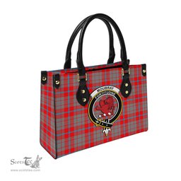 Scottish Moubray Tartan Leather Bag for Women with Family Crest Scottish Plaid Tartan Plaid - ScotsTee - scotstee.com