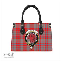 Scottish Moubray Tartan Leather Bag for Women with Family Crest Scottish Plaid Tartan Plaid - ScotsTee - scotstee.com