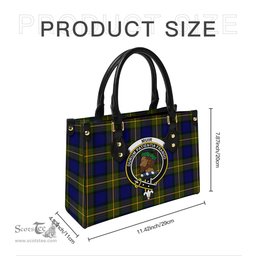 Scottish Muir Tartan Leather Bag for Women with Family Crest Scottish Plaid Tartan Plaid - ScotsTee - scotstee.com