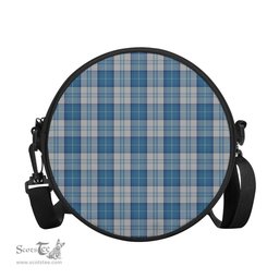 Scottish Menzies Dress Blue and White Tartan Round Crossbody Bags - Round Purse Scottish Plaid Tartan Plaid - ScotsTee - scotstee.com