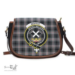 Scottish Moffat Modern Tartan Saddle Crossbody Bag with Family Crest Scottish Plaid Tartan Plaid - ScotsTee - scotstee.com