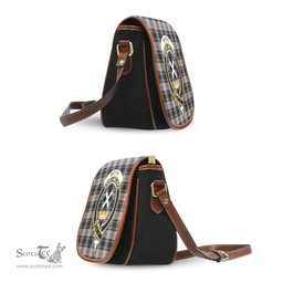 Scottish Moffat Modern Tartan Saddle Crossbody Bag with Family Crest Scottish Plaid Tartan Plaid - ScotsTee - scotstee.com