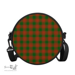 Scottish Menzies Green Modern Tartan Round Crossbody Bags - Round Purse Scottish Plaid Tartan Plaid - ScotsTee - scotstee.com
