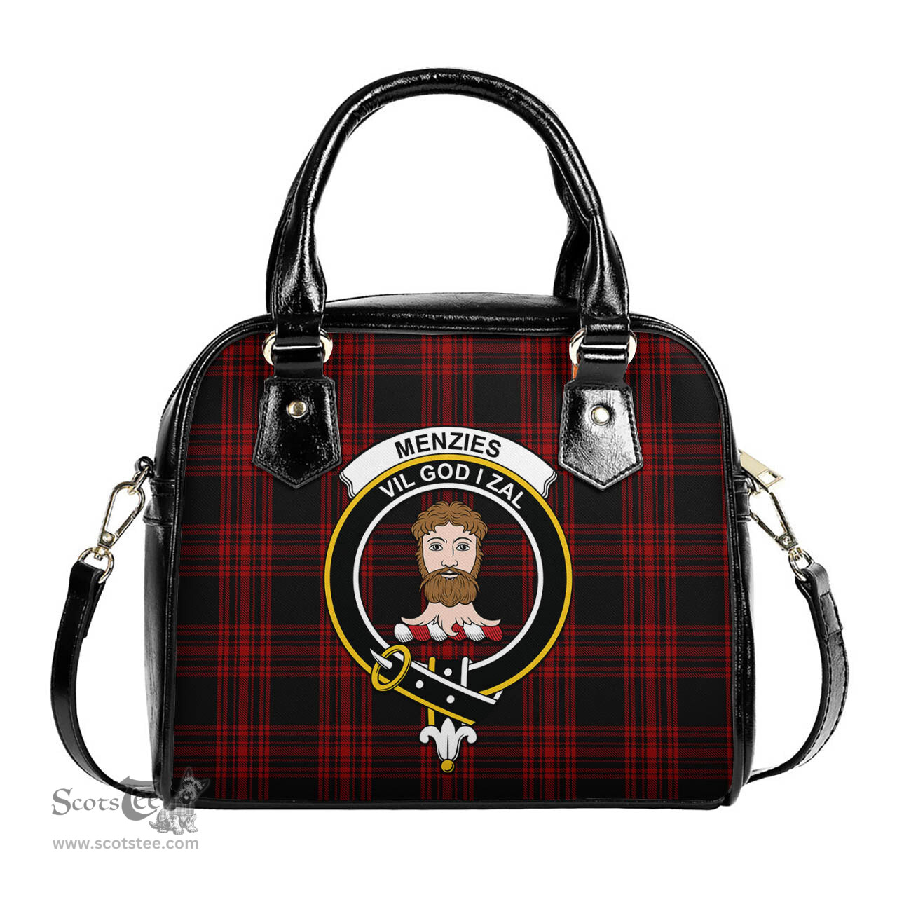 Scottish Menzies Hunting Tartan Shoulder Handbags with Family Crest Scottish Plaid Tartan Plaid - ScotsTee - scotstee.com