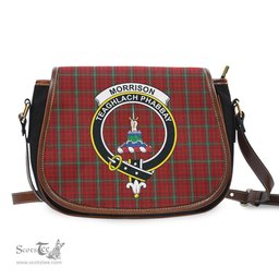 Scottish Morrison Ancient Tartan Saddle Crossbody Bag with Family Crest Scottish Plaid Tartan Plaid - ScotsTee - scotstee.com