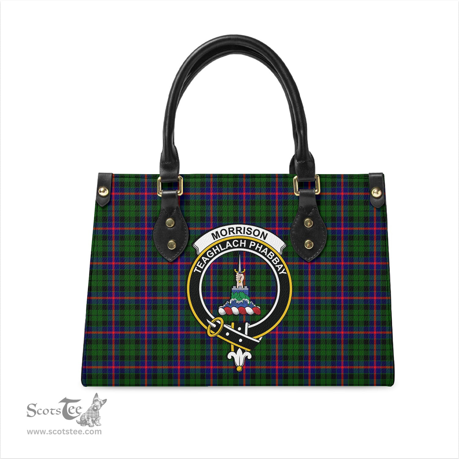 Scottish Morrison Modern Tartan Leather Bag for Women with Family Crest Scottish Plaid Tartan Plaid - ScotsTee - scotstee.com