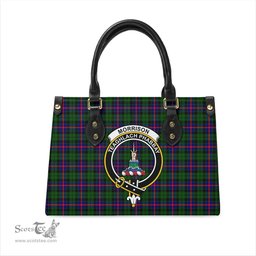Scottish Morrison Modern Tartan Leather Bag for Women with Family Crest Scottish Plaid Tartan Plaid - ScotsTee - scotstee.com