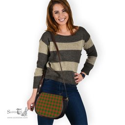 Scottish Menzies Green Modern Tartan Saddle Crossbody Bag Scottish Plaid Tartan Plaid - ScotsTee - scotstee.com
