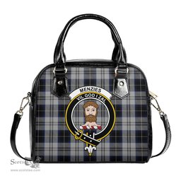 Scottish Menzies Black Dress Tartan Shoulder Handbags with Family Crest Scottish Plaid Tartan Plaid - ScotsTee - scotstee.com