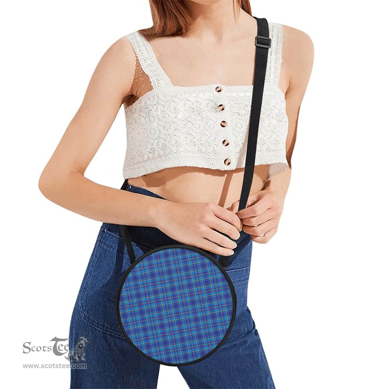 Scottish Mercer Modern Tartan Round Crossbody Bags - Round Purse Scottish Plaid Tartan Plaid - ScotsTee - scotstee.com