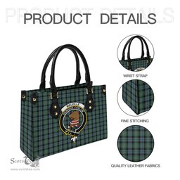 Scottish Melville Tartan Leather Bag for Women with Family Crest Scottish Plaid Tartan Plaid - ScotsTee - scotstee.com