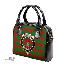 Scottish Middleton Modern Tartan Shoulder Handbags with Family Crest Scottish Plaid Tartan Plaid - ScotsTee - scotstee.com