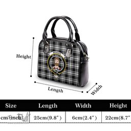 Scottish Menzies Black and White Tartan Shoulder Handbags with Family Crest Scottish Plaid Tartan Plaid - ScotsTee - scotstee.com