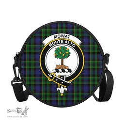Scottish Mowat Tartan Round Crossbody Bags - Round Purse with Family Crest Scottish Plaid Tartan Plaid - ScotsTee - scotstee.com