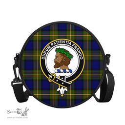 Scottish Moore Tartan Round Crossbody Bags - Round Purse with Family Crest Scottish Plaid Tartan Plaid - ScotsTee - scotstee.com