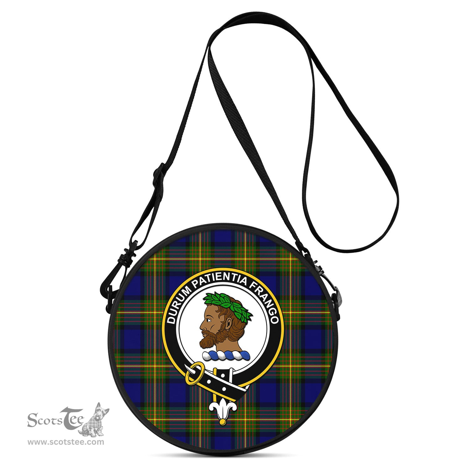 Scottish Moore Tartan Round Crossbody Bags - Round Purse with Family Crest Scottish Plaid Tartan Plaid - ScotsTee - scotstee.com