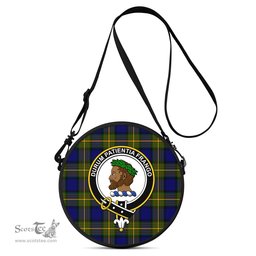 Scottish Moore Tartan Round Crossbody Bags - Round Purse with Family Crest Scottish Plaid Tartan Plaid - ScotsTee - scotstee.com