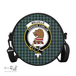 Scottish Melville Tartan Round Crossbody Bags - Round Purse with Family Crest Scottish Plaid Tartan Plaid - ScotsTee - scotstee.com